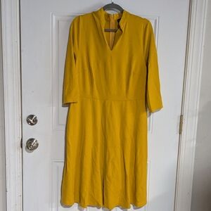 Eloquii Mustard Long Sleeve Dress